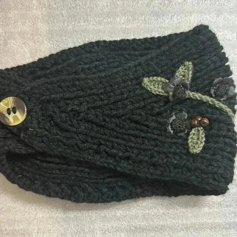 KNITTED HEAD BAND & NECK WARMER -HAND MADE ADJUSTABLE SIZE